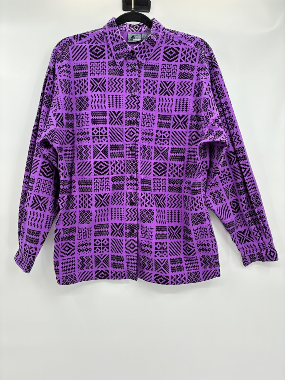Liz Wear Women’s Vintage 90s Button Up Tribal Aztec Geo Southwest Shirt Medium